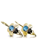 14 Karat Gelbgold Aquamarin Ohrringe Vintage Handwerk vec028y